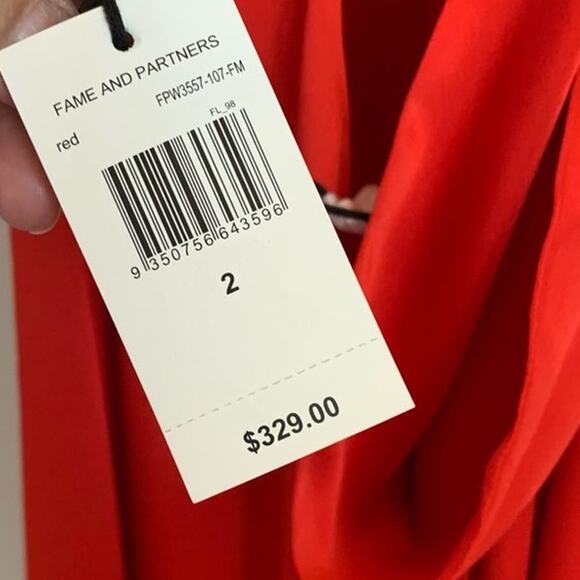 Fame and Partners Satin Wrap Maxi Dress 2 Red NWT - Picture 6 of 8